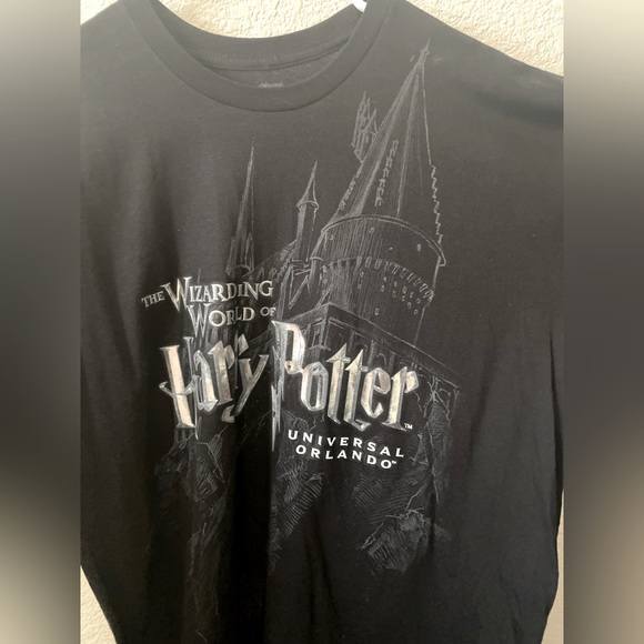 Universal Other - Black Foil Harry Potter Wizarding World Shirt Size XL Universal Hogwarts Castle